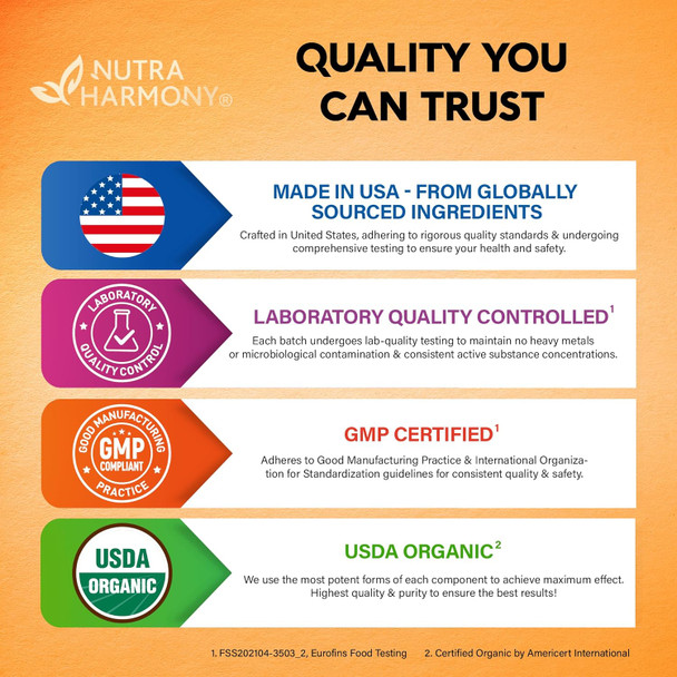 NUTRAHARMONY Vitamin D3 K2 USDA Organic Drops - Vitamin D3 10000 IU & K2 as MK-7 120mcg - Immune & Mood Support, Bone & Teeth Health - Sugar-Free Orange Flavor - Liquid Supplement - Made in USA - 4 FL OZ