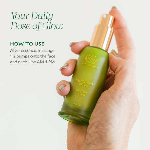 Tata Harper Resurfacing Serum Brightening Daily Glow AHA/BHA Face Serum Natural Skincare 30ml