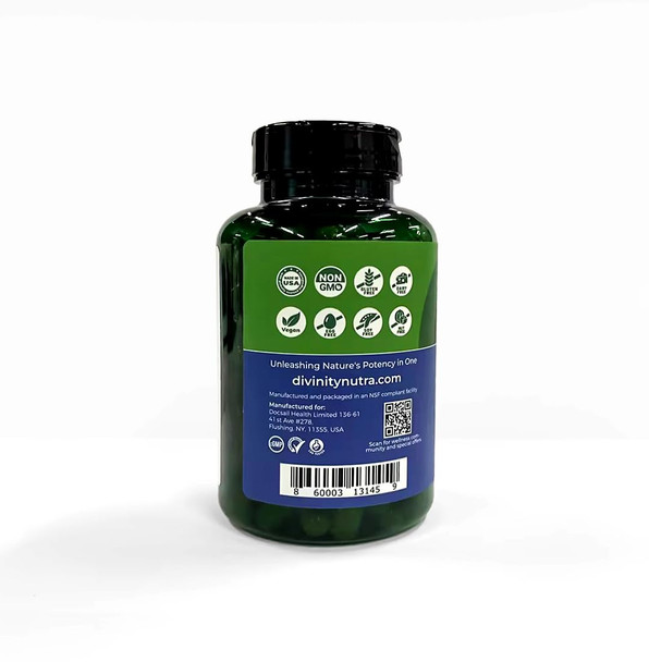 Divinity Nutra Magnesium Ashwagandha Supplement Calming Magnesium Glycinate & Malate Vitamin B6 for Muscles Bone Health Support Muscle Recovery Calm & Relaxation 468mg 120 ct (2 Month Supply)