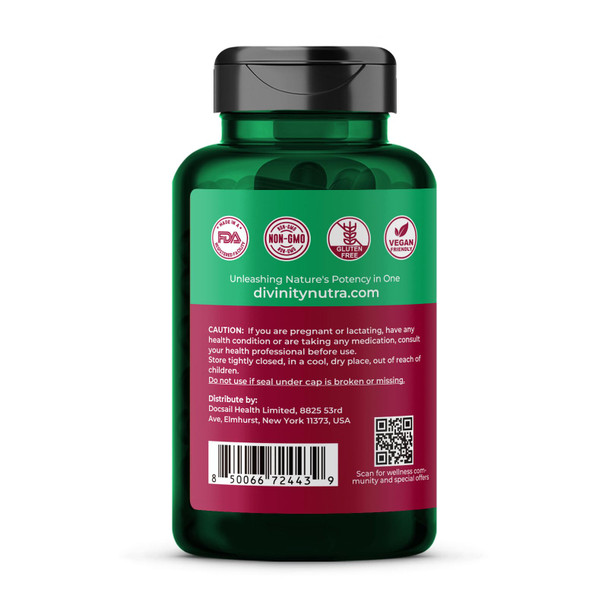 Divinity Nutra Organic Beet Root Capsules with CoQ10 Vitamin E Grape Seed Non-GMOUSA Made - 60 Capsules 60-Day Supply8000mg