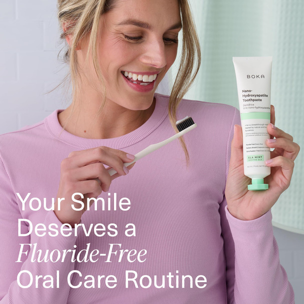 Boka Fluoride Free Toothpaste Nano Hydroxyapatite Toothpaste Appropriate for Sensitive Teeth - for Adult Oral Care - Ela Mint Flavor 4 Fl Oz 1Pk US Manufactured