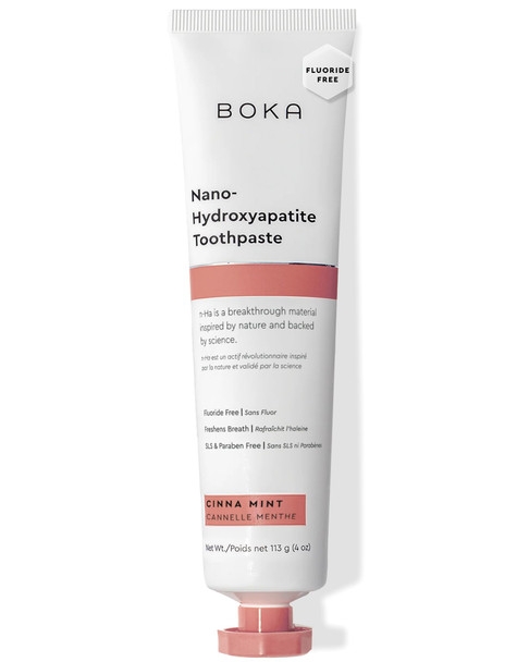 Boka Fluoride Free Toothpaste Nano Hydroxyapatite Toothpaste Appropriate for Sensitive Teeth - for Adult Oral Care - Cinnamon Mint Flavor 4 Fl Oz 1Pk US Manufactured