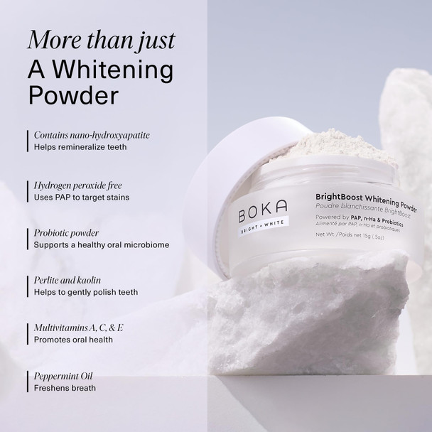 Boka Fluoride Free Whitening* Toothpaste and Boka Teeth Whitening Powder Nano Hydroxyapatite Appropriate for Sensitive Teeth for Adults Oral Care