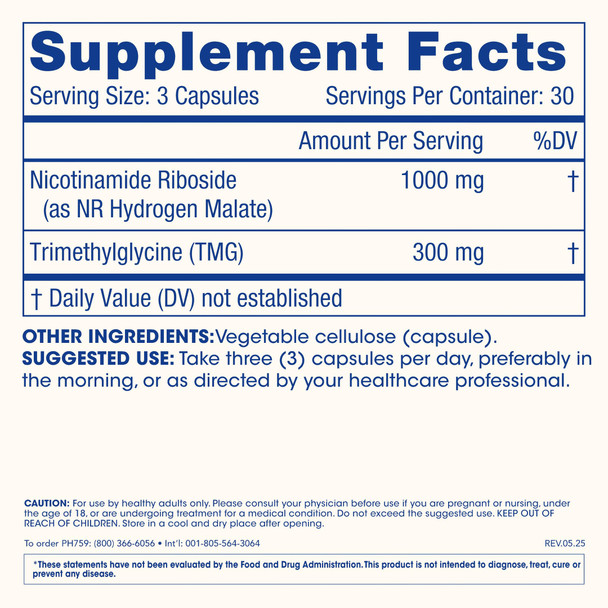 ProHealth Nicotinamide Riboside Pro 1000 | 90 Capsules | 1000 mg NR + 300 mg TMG | NAD+ Precursor for Cellular Energy Mitochondrial Support & Healthy Aging | USA GMP Triple Lab-Tested