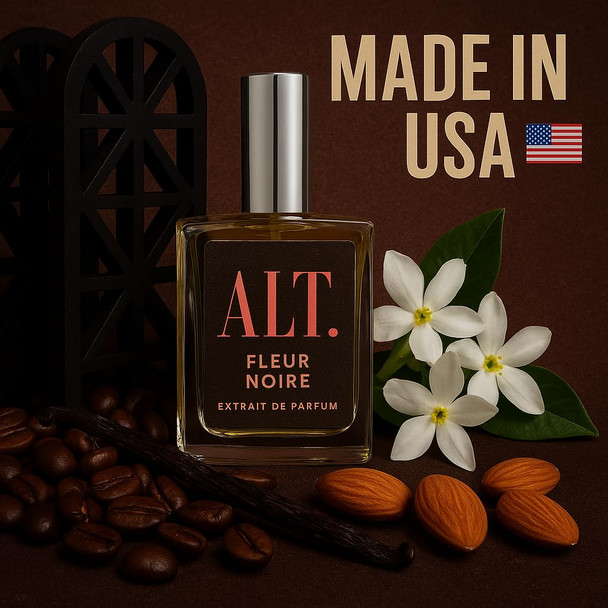 ALT. FRAGRANCES Fleur Noire - Inspired by Black Opium Perfume for Women, Extrait de Parfum, Long Lasting Fragrance with Coffee, Jasmine & Vanilla Notes, 60ml