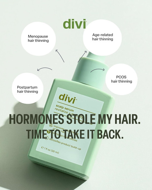 Divi Scalp Serum for Thinning Hair Clinically Tested, Non-Greasy Formula with Amino Acids, Caffeine & Rosemary Oil Promotes Healthy Scalp & Fuller-Looking Hair, Reduces Oil & Product Buildup - 30 ml - 1 Month Supply
