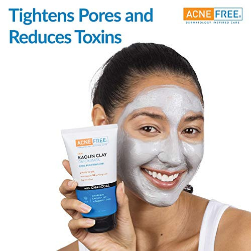 Acnefree Kaolin Clay Detox Mask With Charcoal 5 Ounce - Pack Of 2