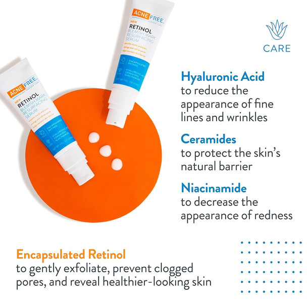 Acnefree Retinol Blemish Mark Resurfacing Serum With Hyaluronic Acid And Niacinamide | Helps To Reduce The Appearance Of Acne Marks | Redness Control | 1 Ounce