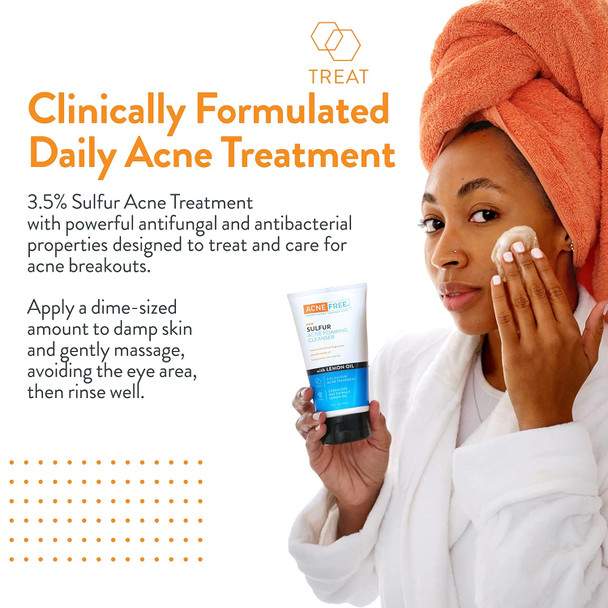 Acnefree Acne Free Sulfur Acne Foaming Cleanser With Lemon Oil And Oat Extract 5 Ounces