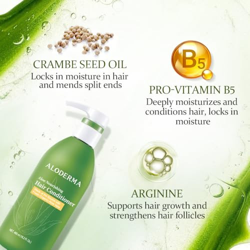 Aloderma Aloe Vera Hair Care Set: Volumizing Shampoo Nourishing Conditioner