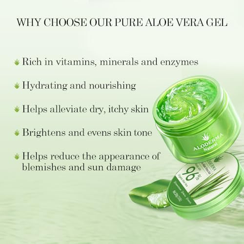 Aloderma Aloe Vera Gel Set 2 Pack - Aloe Flower Essence Gel 200G Aloe Vera Gel