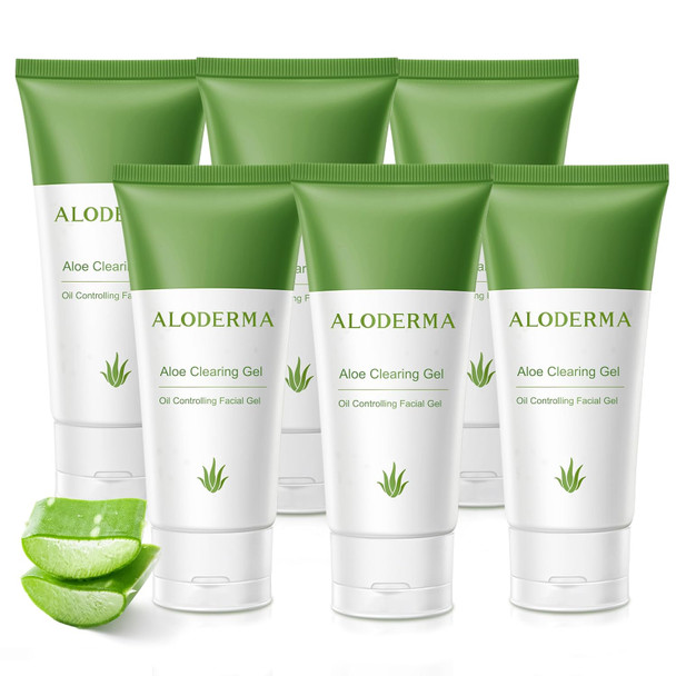 Aloderma Aloe Clearing Gel For Clear Complexion With 90% Organic Aloevera - Moisturizing Oil Controlling Facial Lotion With Allantoin Wintergreen Extract - Soothing Skin Calming Aloe Gel 2.8Oz