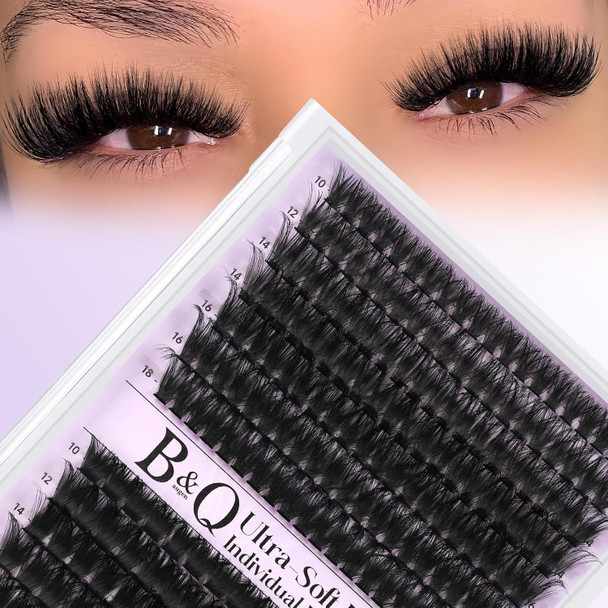 B&Qaugen B&Q Fluffy Lash Clusters Thick 200D Volume Eyelash Clusters 10-18Mm D Curl Cluster Eyelash Extensions Supersoft Individual Lashes Wispy Cluster Lashes Dramatic Full Look Eyelash 200D