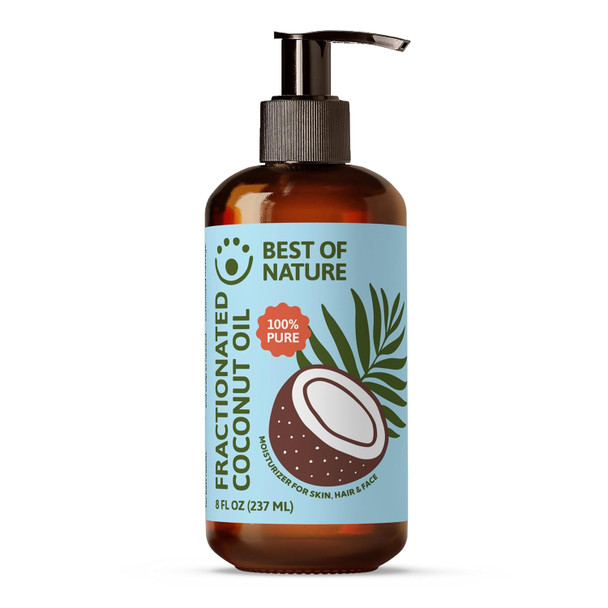 Best Of Nature 100% Pure Fractionated Coconut Oil - Natural Massage Oil Unscented Moisturizer For Men And Women For Skincare And Hair Care Carrier For Essential Oils Half Gallon (64 Fl Oz)