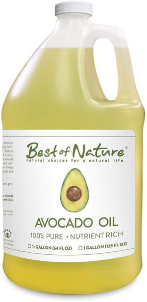 Best Of Nature 100% Pure Avocado Oil Natural Massage Oil Moisturizing Body & Hair Oil Unscented Skincare & Carrier For Essential Oils Bulk Size Available (8 Fl Oz)