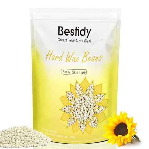Bestidy Hard Wax Beads For Hair Removal Sunflower Scent Wax Beads 450G Home Waxing For All Body And Brazilian Bikini Areas Women Men