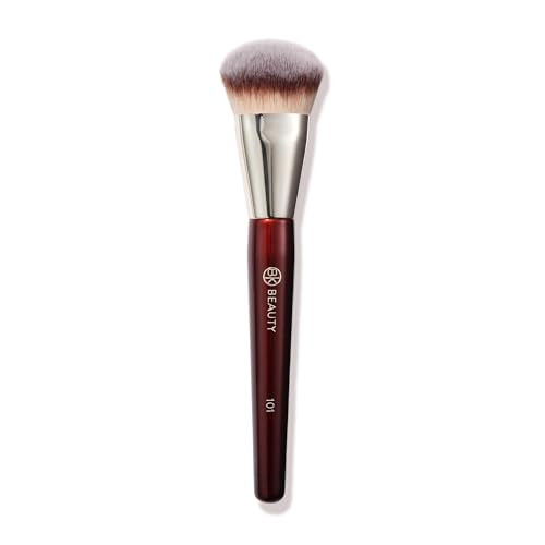 Bk Beauty Brushes - 101 Contoured Foundation Brush - Contoured Foundation Brush - Foundation Makeup Brushes - Face Brush For Liquid Or Cream Foundations