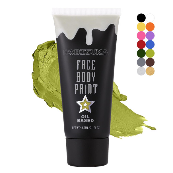 Bobisuka Gold Face Body Paint Metallic Oil-Based Painting Kit Cream Blendable Facepaint For Halloween Cosplay Costume Parties Stage Theater Sfx Special Effect Makeup 2.1 Fl.Oz