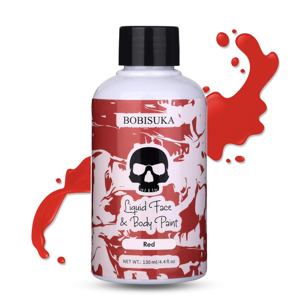 Bobisuka Black Face Body Paint Liquid Texture Washable Non Toxic Facepaint Fast Drying Foundation Makeup For Halloween Clown Skeleton Skull Cosplay Sfx Costume Party Large Capacity (130Ml)