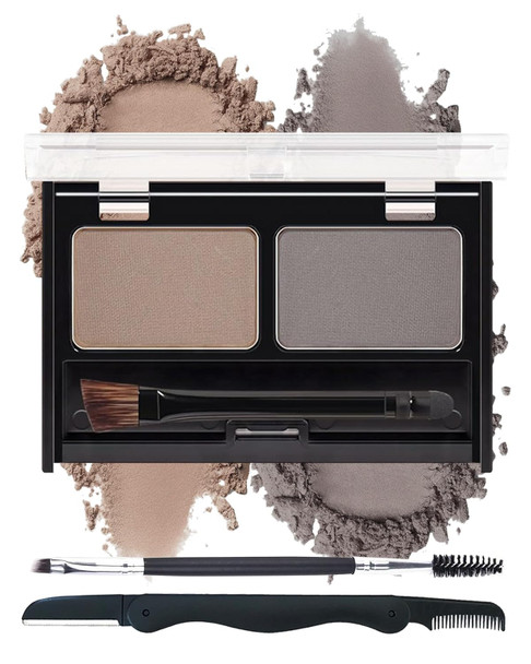 Caedelfly Eyebrow Powder Kit-Waterproof Two Colors Brow Powder Tinted Palette Long Lasting Up To 16H Brown/Dark Brown Brow Filler Defined&Sculpt Natural Eyebrow Makeup For Sparse Brow With Brow Brush &Razor-03