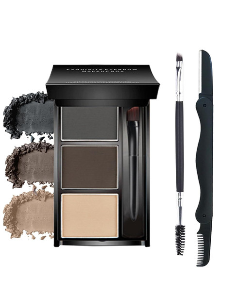 Caedelfly Eyebrow Powder Kit-Waterproof Two Colors Brow Powder Tinted Palette Long Lasting Up To 16H Brown/Dark Brown Brow Filler Defined&Sculpt Natural Eyebrow Makeup For Sparse Brow With Brow Brush &Razor-03
