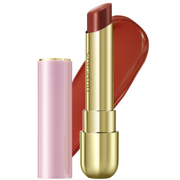 Carslan Moisturizing Creamy Lipstick Long-Lasting High Pigmented Lip Color Smooth Hydrating Maple Leaf Red 04