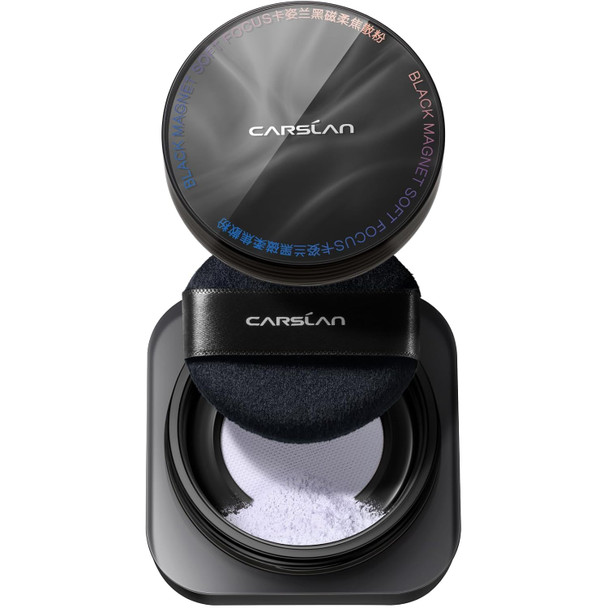 Carslan 2.0 Black Magnet Soft Focus Make Up Powder Waterproof Loose Setting Powder 24H Longlasting Oil Control Talc-Free Face Powder 01 Light Purple For Dry&Com Skin 0.28Oz