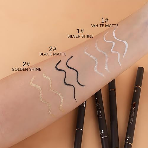 Ccbeauty 4 Colors Liquid Eyeliner Waterproof Matte & Shimmer Eye Liner True-Black Quick Drying Eyeliner Pen Long Wearing Smudge-Proof Transfer-Proof Eye Makeup With Ultra-Fine Tip