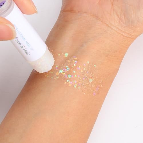 Ccbeauty 6 Pack Body Glitter Stick Chunky Face Glitter Makeup For Face Body Eyes Lip & Hair Music Festival Rave Party Accessories Holographic Sparkling Mermaid Sequins Eyeshadow For Women