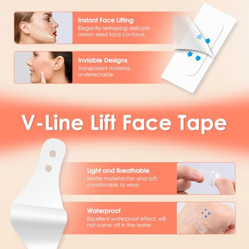 Ccbeauty 200Pcs Face Neck Lift Tape 2 Types Instant Facelift Tapes For Face Neck Eyes Jaw Invisible And Breathable Face Lifting Tapes For Wrinkles Double Chin Lifts Sagging Skin