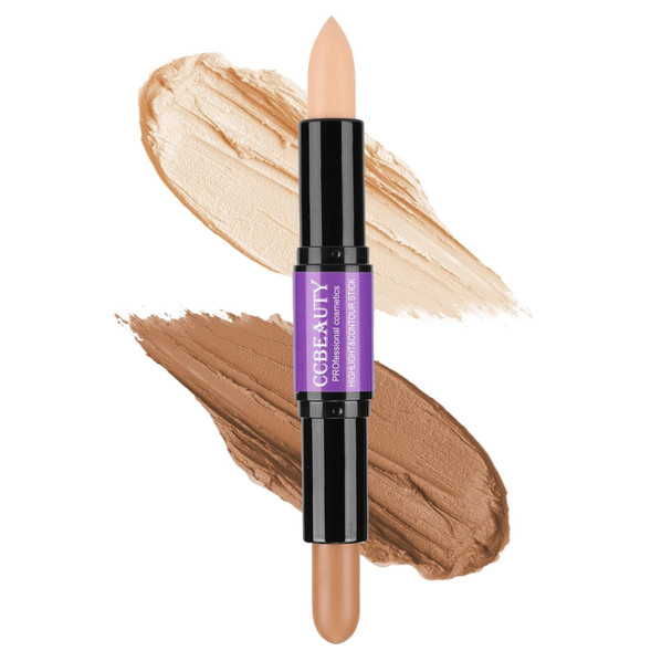 Ccbeauty 2-In-1 Matte Contour StickCream Dual Highlight Concealer Stick Highlighting & Contouring Kit Bronzer Highlighter Sticks For Face Shaping Makeup Long Lasting & Waterproof