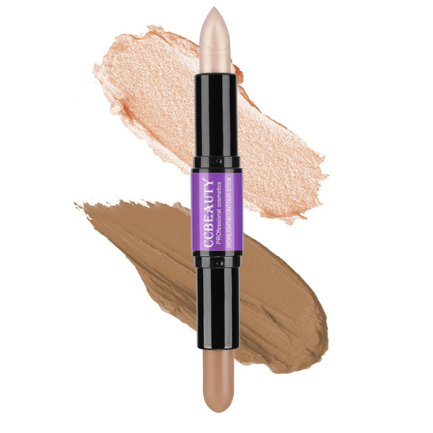 Ccbeauty 2-In-1 Matte Contour StickCream Dual Highlight Concealer Stick Highlighting & Contouring Kit Bronzer Highlighter Sticks For Face Shaping Makeup Long Lasting & Waterproof