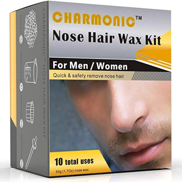 Charmonic 120G Wax Nose Wax Kit Nose Hair Wax Kit With 40 Applicators Quick & Painless Nose Waxing Kit For Men And Women Nose Hair Remover Kits Used 20 Times Usage