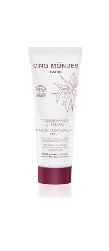 Cinq Mondes Kaolin & Flowers Mask-2.0Oz.- For All Skin Or Oily And Acne Skin - Minimize Excess Oil And Boost Radiance- Deep Cleansing For Clogged Pores Or Blackheads