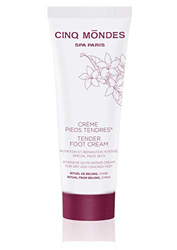 Cinq Mondes Tender Foot Cream 2.5 Fl. Oz - Cooling Hydrating Foot Cream For Silky-Soft Soothed Feet - With Shea Butter Arnica Essential Oil And Aloe Vera