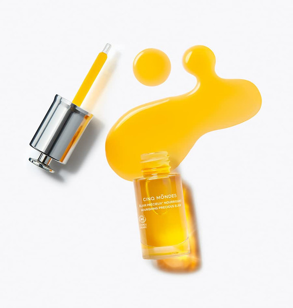 Cinq Mondes Nourishing Precious Elixir Facial Oil 0.50 Fl Oz - With Argan Oil And Plant Super Oils To Deeply Rehydrate Very Dry Skin - With Natural Essential Fatty Acids