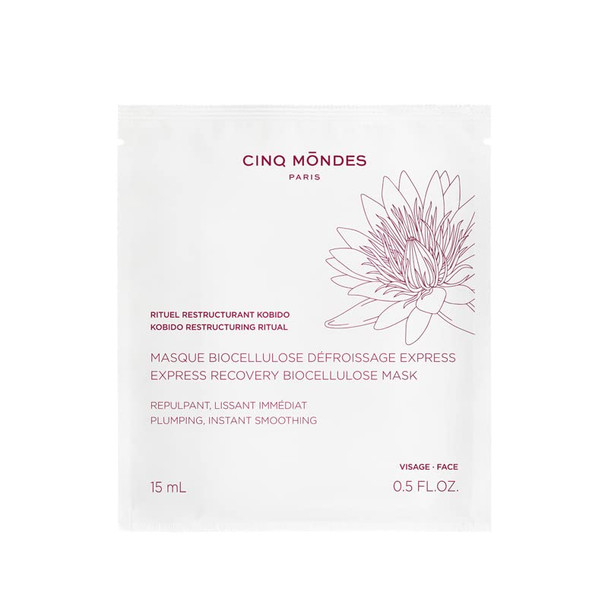 Cinq Mondes Express Recovery Biocellulose Mask 5 Masks- Immediate Skin Plumping And Smoothing - With Hyaluronic Acid Niacinamide And Aloe Vera