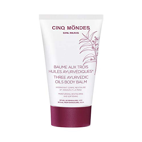 Cinq Mondes Three Ayurvedic Oils Body Balm 5.0 Fl.Oz.- Creamy Light-Weight Vanilla Lotion For Supple And Silky Skin. Sesame Oil Neem Oil And Boswellia Oil