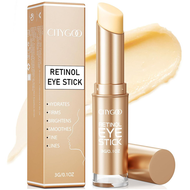 Citygoo Retinol Eye Stick With Collagen Hyaluronic Acid For Dark Circle Under Eye Cream Anti Aging For Puffiness And Bags Reduces Fine Lines (Retinol Eye Stick 1Pcs)