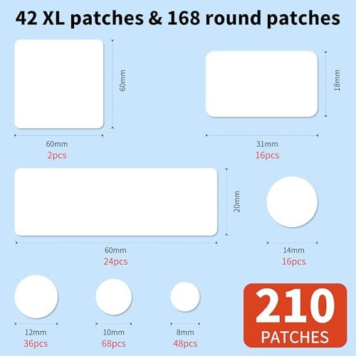 Daolyo Large Pimple Patches For Face 7 Sizes 210 Counts Xl Acne Patches Big Hydrocolloid Bandages For Body Chin Forehead Chest Back Zit Breakouts (Strip Square Round)