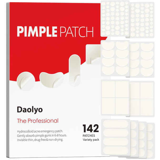 Daolyo Pimple Patches For Face 4 Size 300 Counts Acne Patches Hydrocolloid Patches For Covering Zits And Blemishes Spot Stickers With Salicylic Acid Tea Tree Oil & Calendula Oil