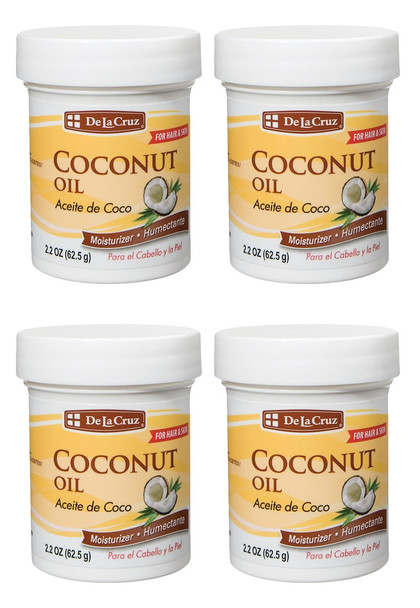 De La Cruz Coconut Oil - Expeller Pressed Coconut Oil For Skin And Hair - Natural Moisturizer For Skin And Hair - 2.2Oz