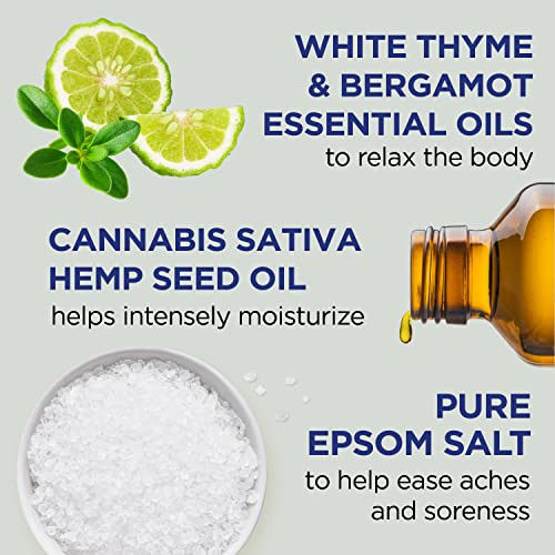 Dr Teal'S Pure Epsom Salt Cannabis Sativa Hemp Seed Oil 3 Lb (Pack Of 4)