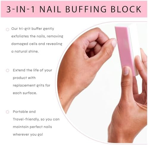 Dr. Dana Beauty Dr. Dana Nail Buffing Block Set - Gently Smooth Shine And File Natural Nails With Professional Buffer (3 Sided Grit) - Also Includes Grits - Ideal For Fingernail & Toe