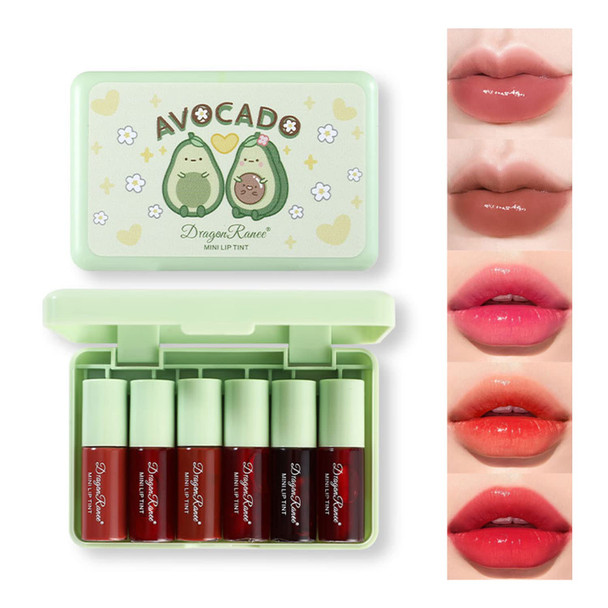 Eakroo 6 Colors Peach Lip Stain Set Korean Lip Gloss Mini Liquid Lip Tint Lipstick For Women Liquid Blush Lip Plumper Lip Stain Long Lasting Waterproof High Pigment Vivid Color Cute Stuff