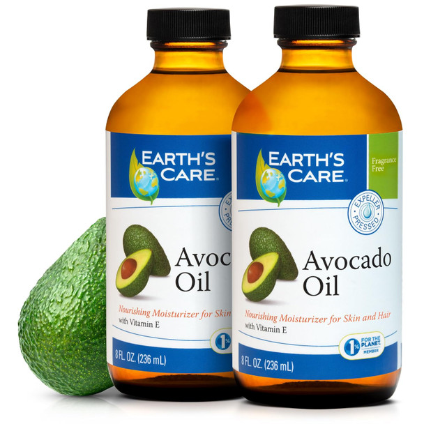Earth'S Care Earth S Care Avocado Oil - Avocado Oil For Hair And Skin With Vitamin E Glass Bottle 8 Fl. Oz.