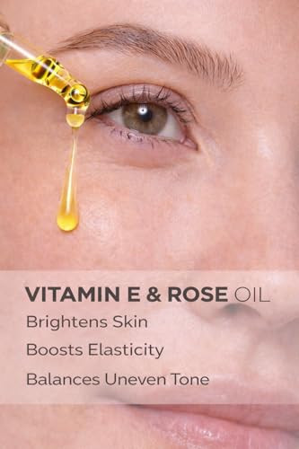 Elha Beauty Vitamin E Rose Oil With Organic Rosehip Avocado Jojoba Argan And Almond Oils Face And Body Moisturizer For A Firm And Healthy Skin 3.88 Fl Oz