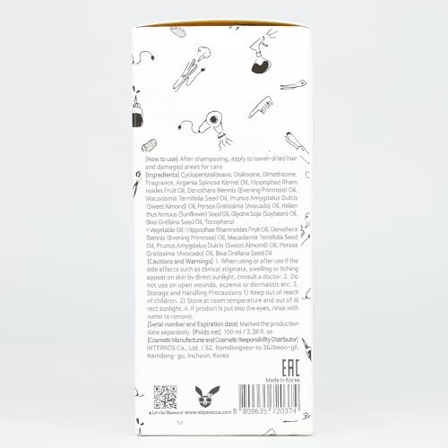 Elizavecca Cer-100 Hair Essence Oil - Leave-In Treatment For Dry Hair Growth - 100Ml K-Beauty