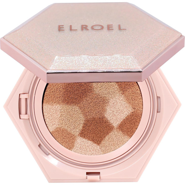 Elroel Blending Cushion 4-In-1 Korean Cushion Foundation With Italian Caviar Collagen & Hyaluronic Acid - 12Hr Long Lasting Hydrating & Age-Defying Makeup Concealer 0.44 Oz (#23 Natural Beige)
