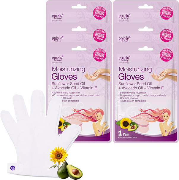 Epielle Hydrating Foot Mask 6 Pairs Relieve And Soften With Shea Butter & Jojoba Oil Deep Moisturizing Socks For Dry Cracked Feet Self Care s For Women Spa Kit Stocking Stuffers